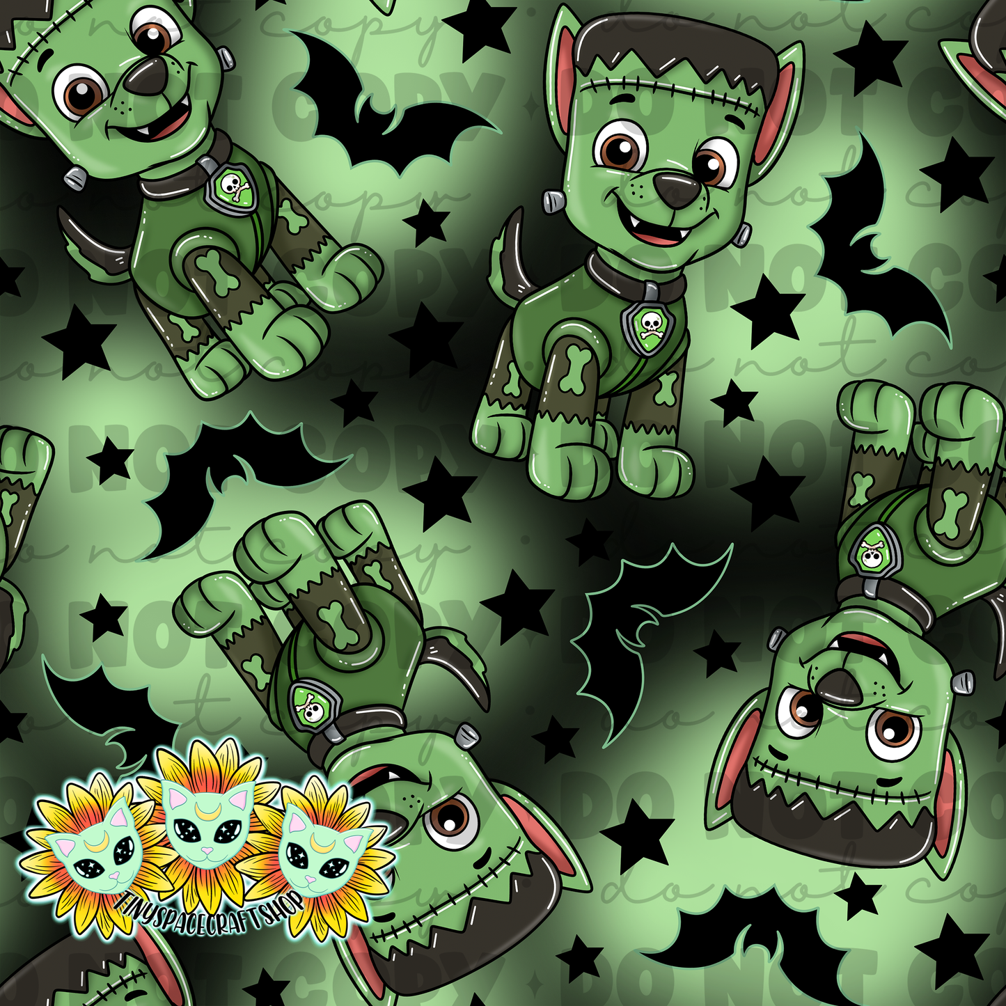 Green dog