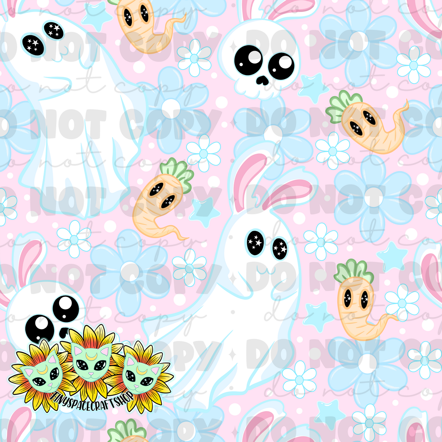 Floral ghost bunny