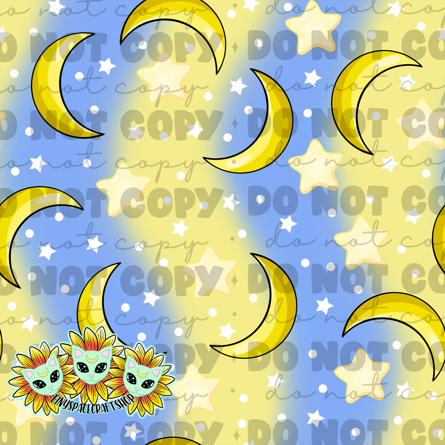 Moon and stars