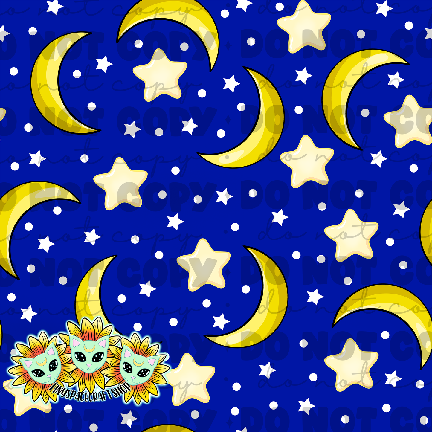 Moon and stars