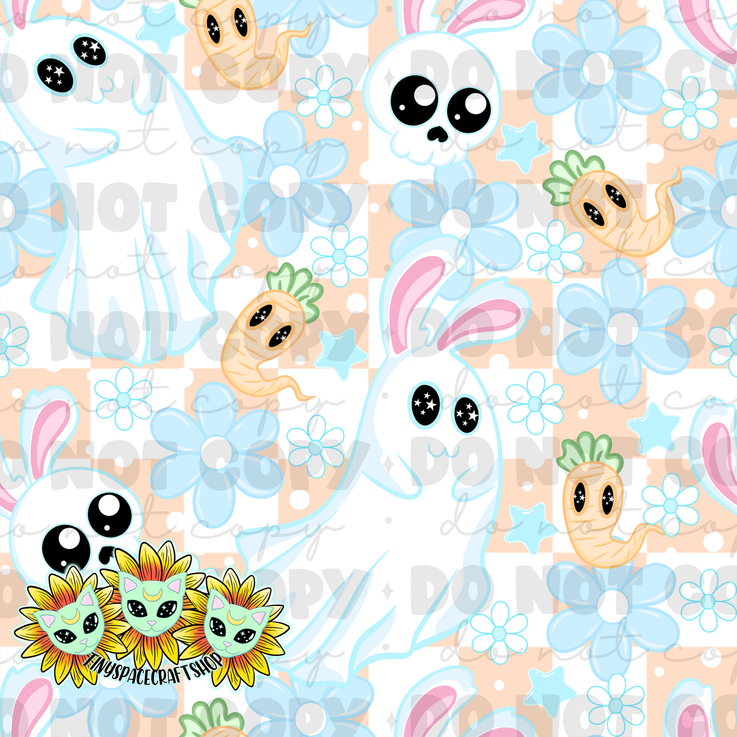 Floral ghost bunny