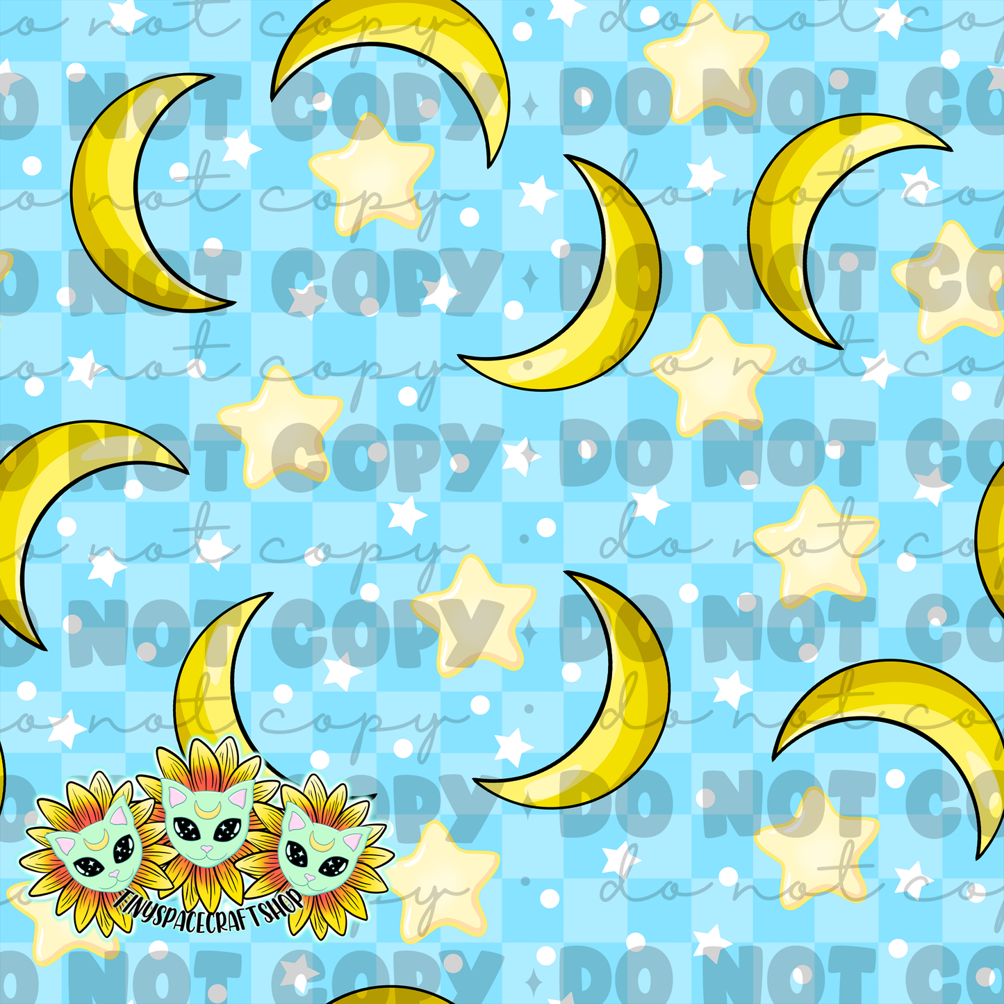 Moon and stars