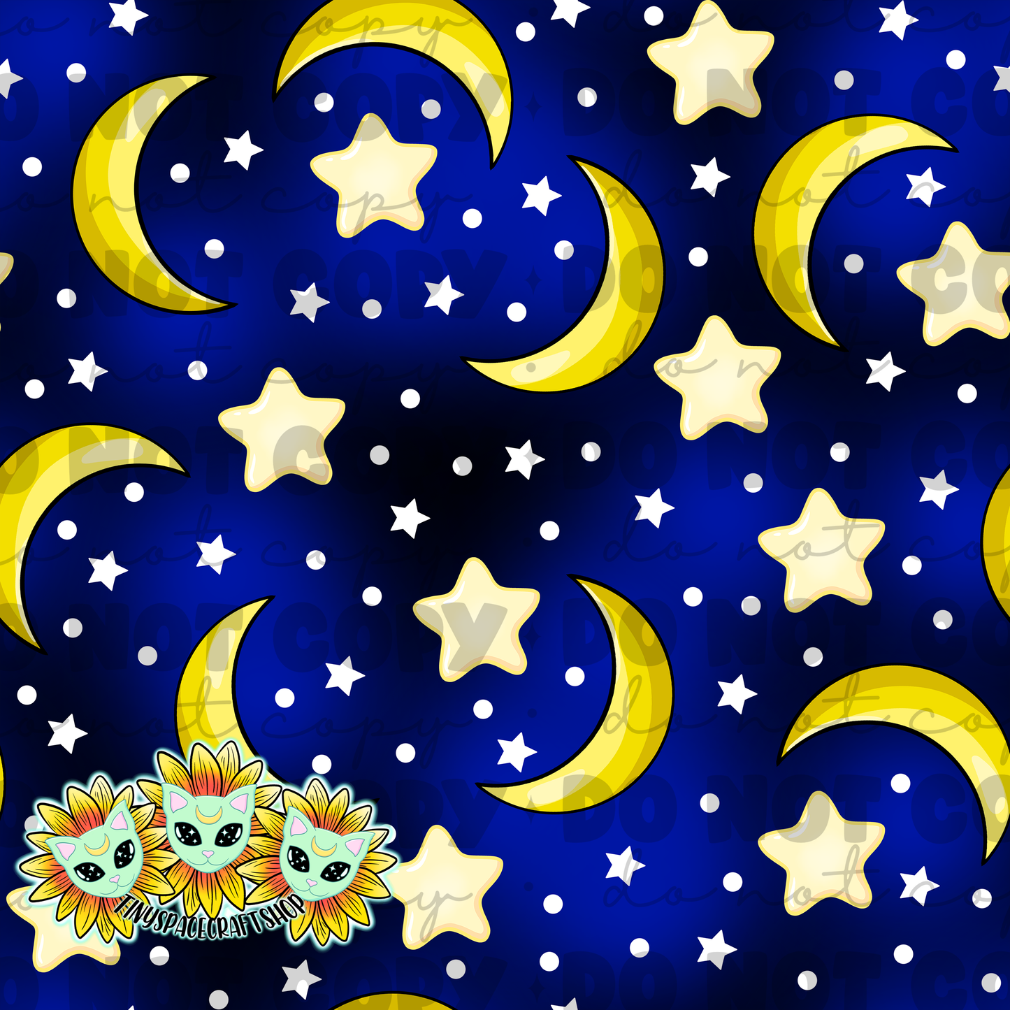 Moon and stars