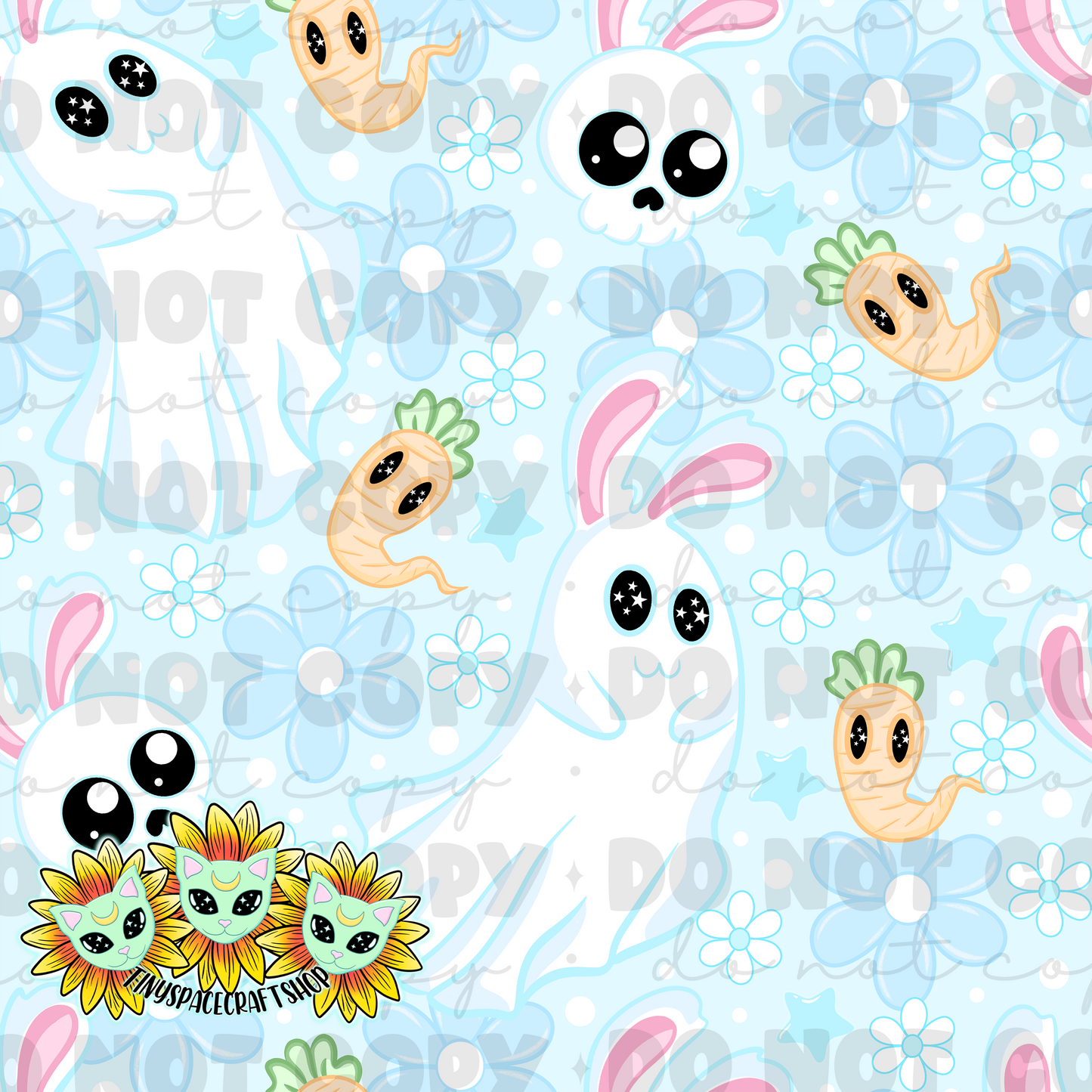 Floral ghost bunny