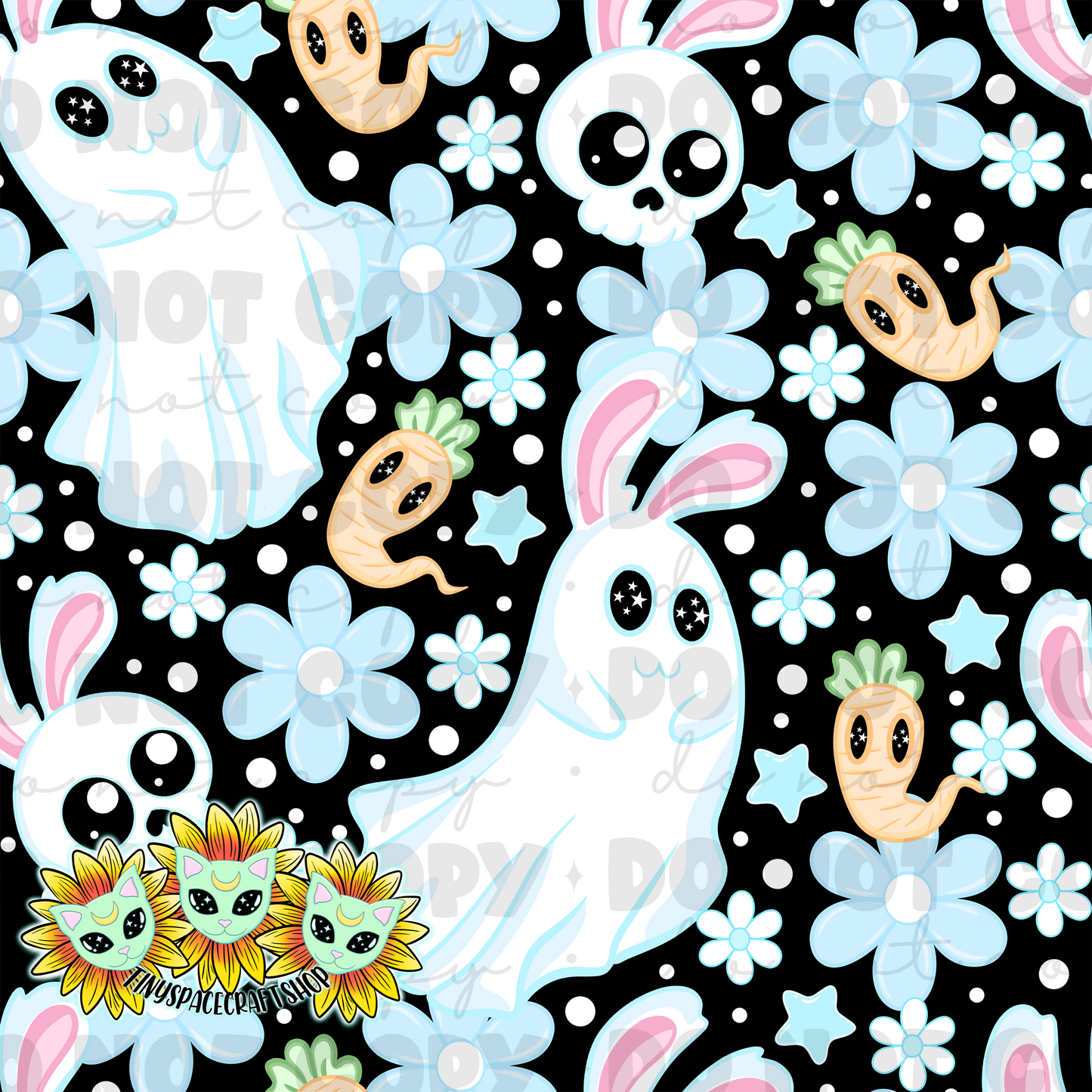 Floral ghost bunny