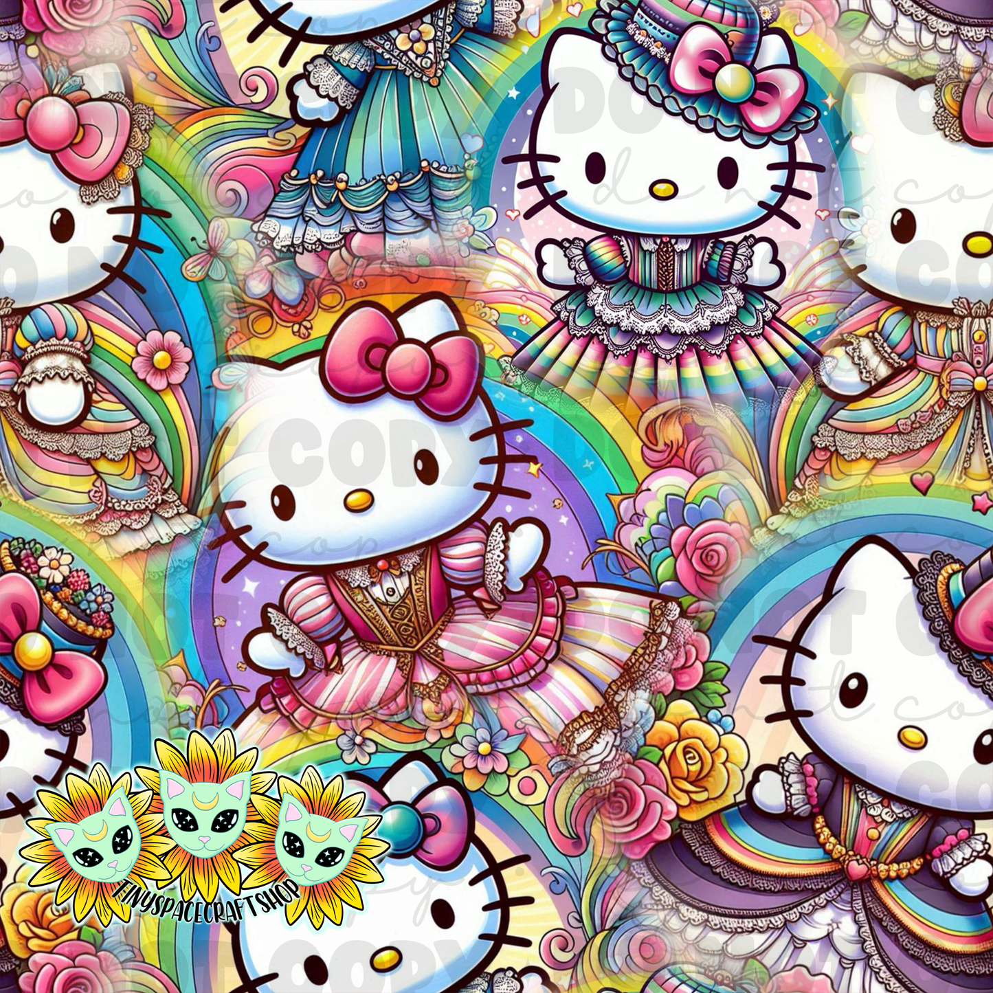 Vintage rainbow kitty