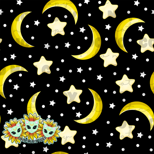 Moon and stars