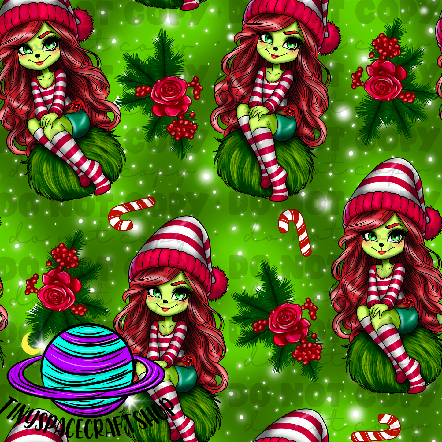 Christmas green girl