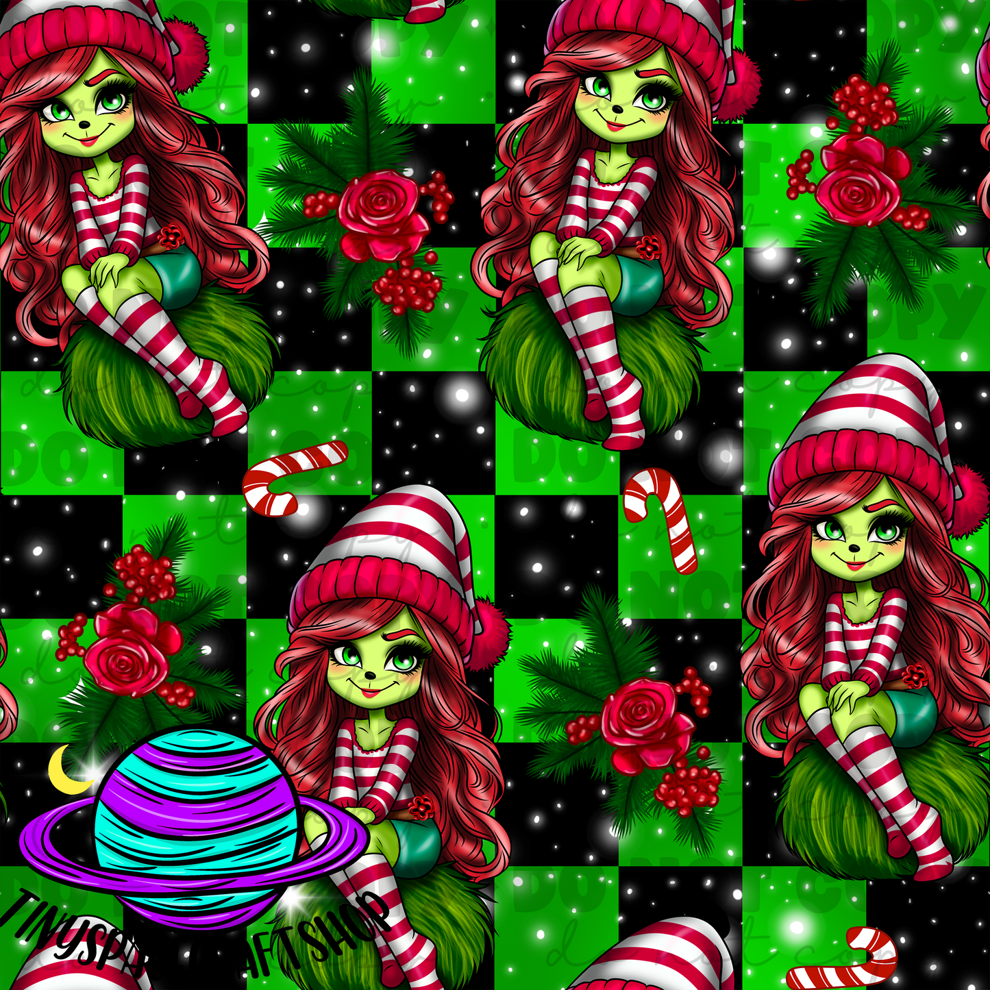 Christmas green girl