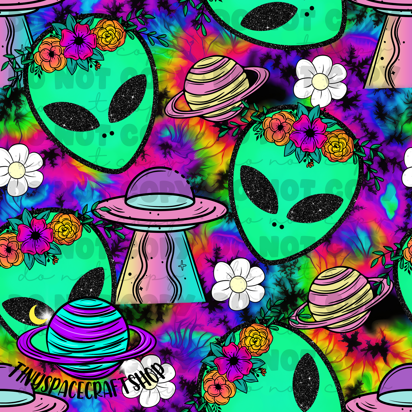 Tie dye aliens