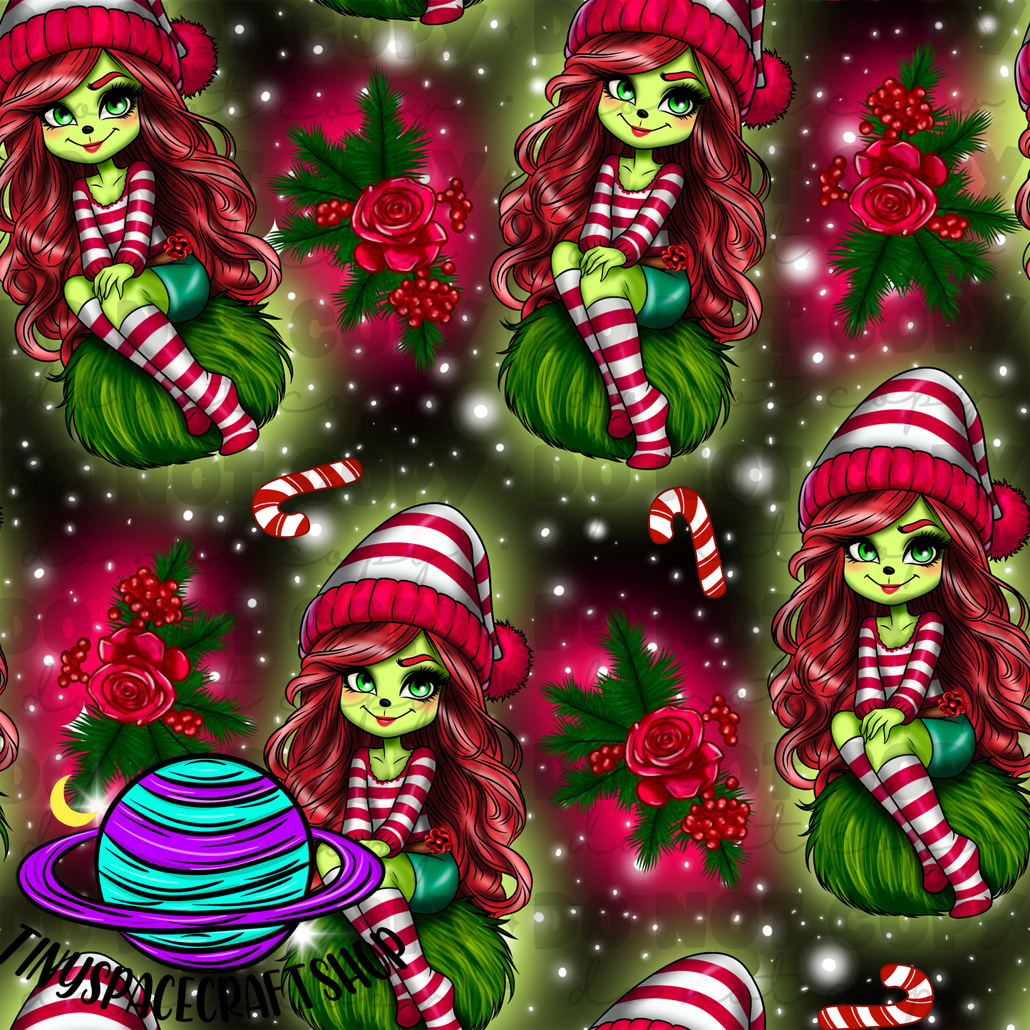 Christmas green girl