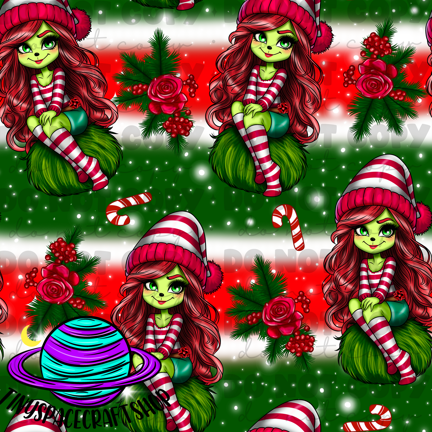 Christmas green girl